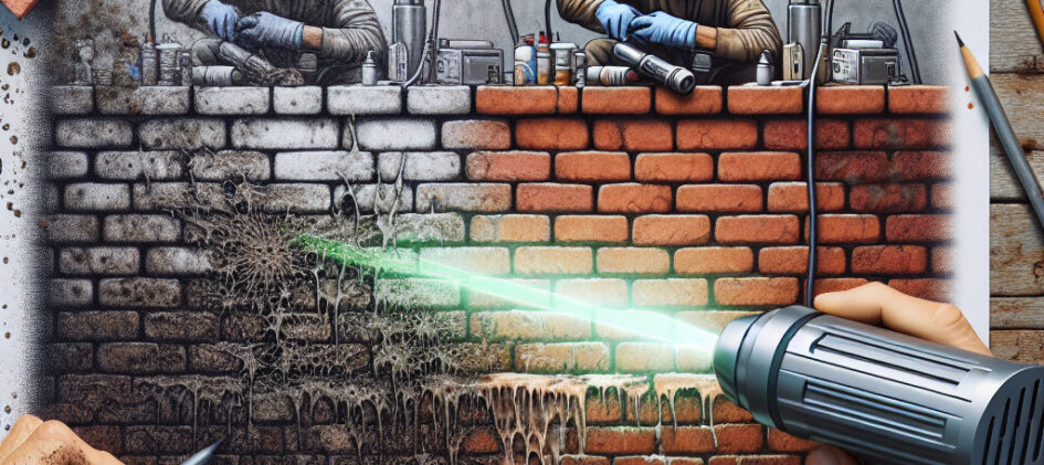 Laser cleaning for removing contaminants from brick surfaces